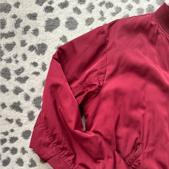 Men’s Maroon H&M Bomber Jacket - size 10/M - Picture 2 of 6